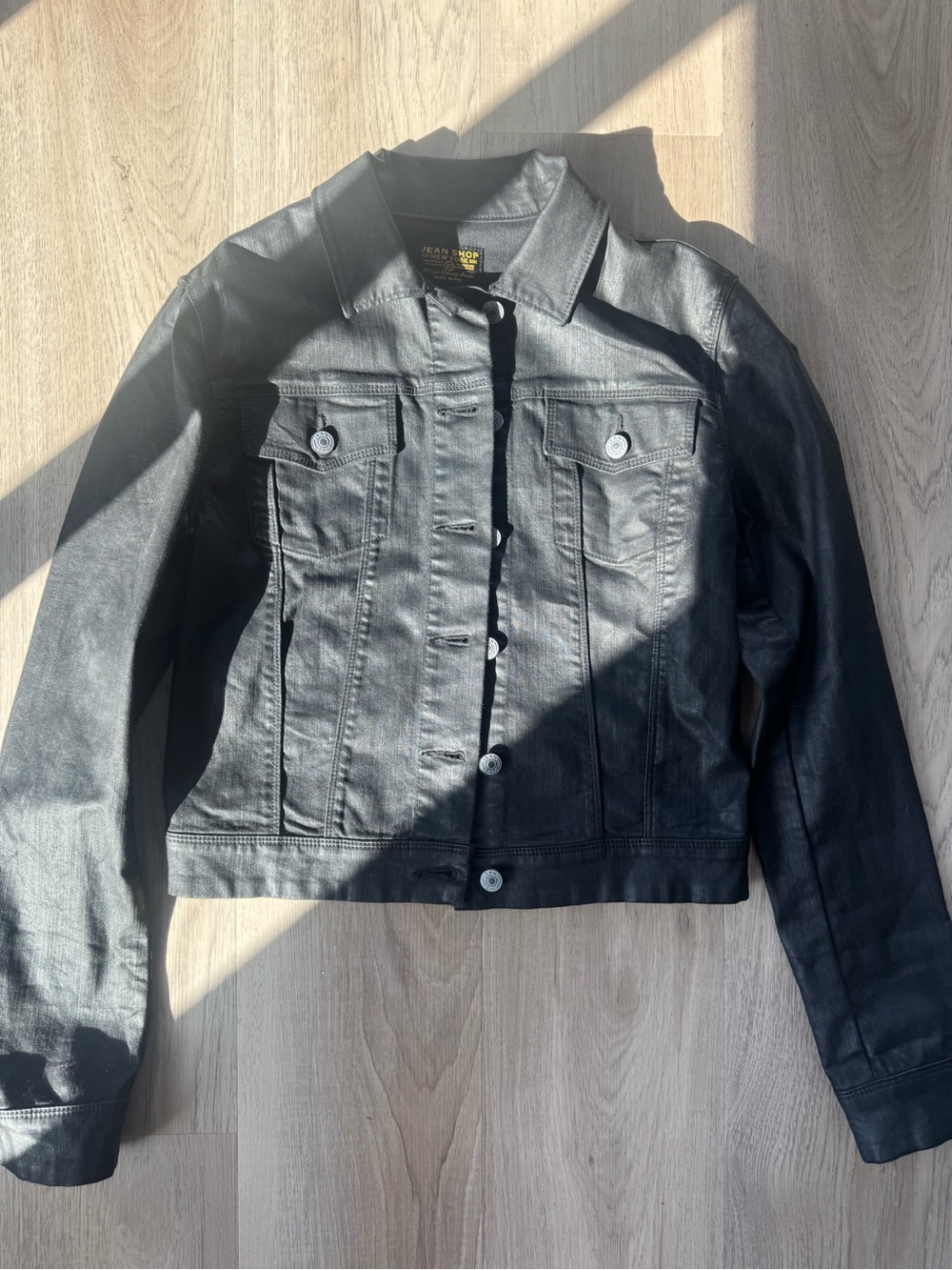 Black Women's Jean Jacket - Classic Button-Front